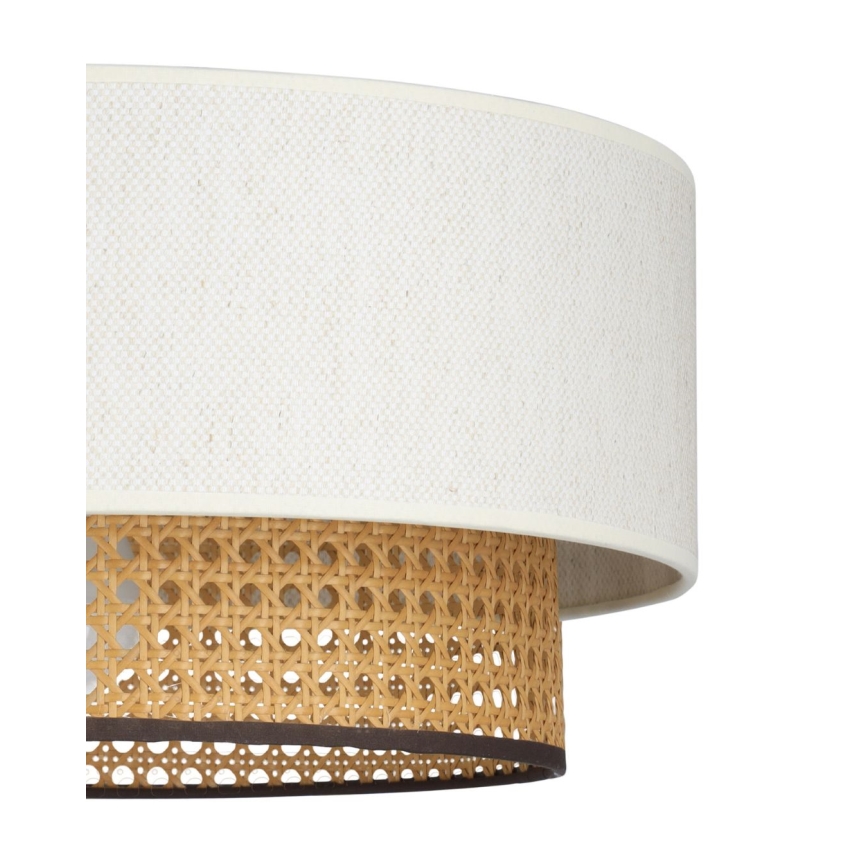 Κρεμαστό φωτιστικό με καλώδιο NATIA 1xE27/60W/230V Ø 45 cm λευκό/καφέ