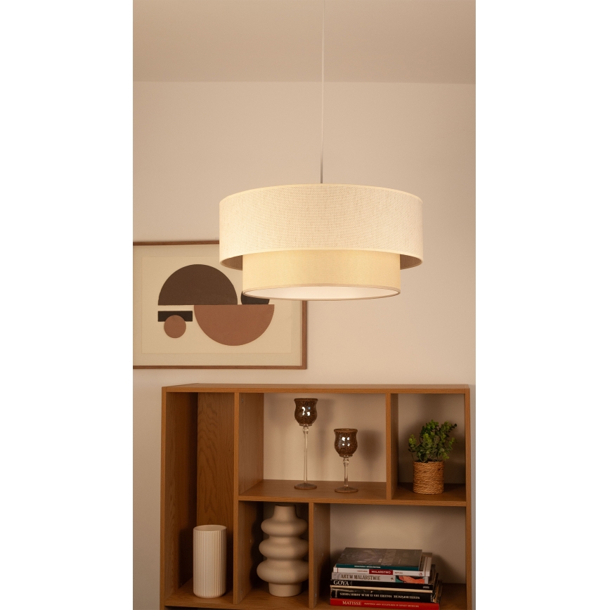 Κρεμαστό φωτιστικό με καλώδιο NATIA 1xE27/60W/230V, Ø 45 cm, εκρού