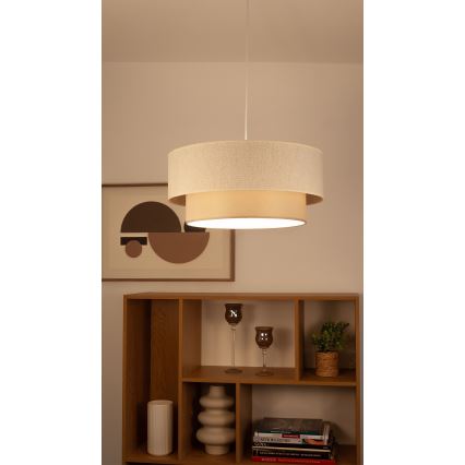 Κρεμαστό φωτιστικό με καλώδιο NATIA 1xE27/60W/230V, Ø 45 cm, εκρού
