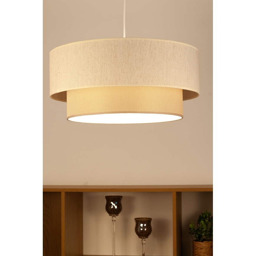 Κρεμαστό φωτιστικό με καλώδιο NATIA 1xE27/60W/230V, Ø 45 cm, εκρού