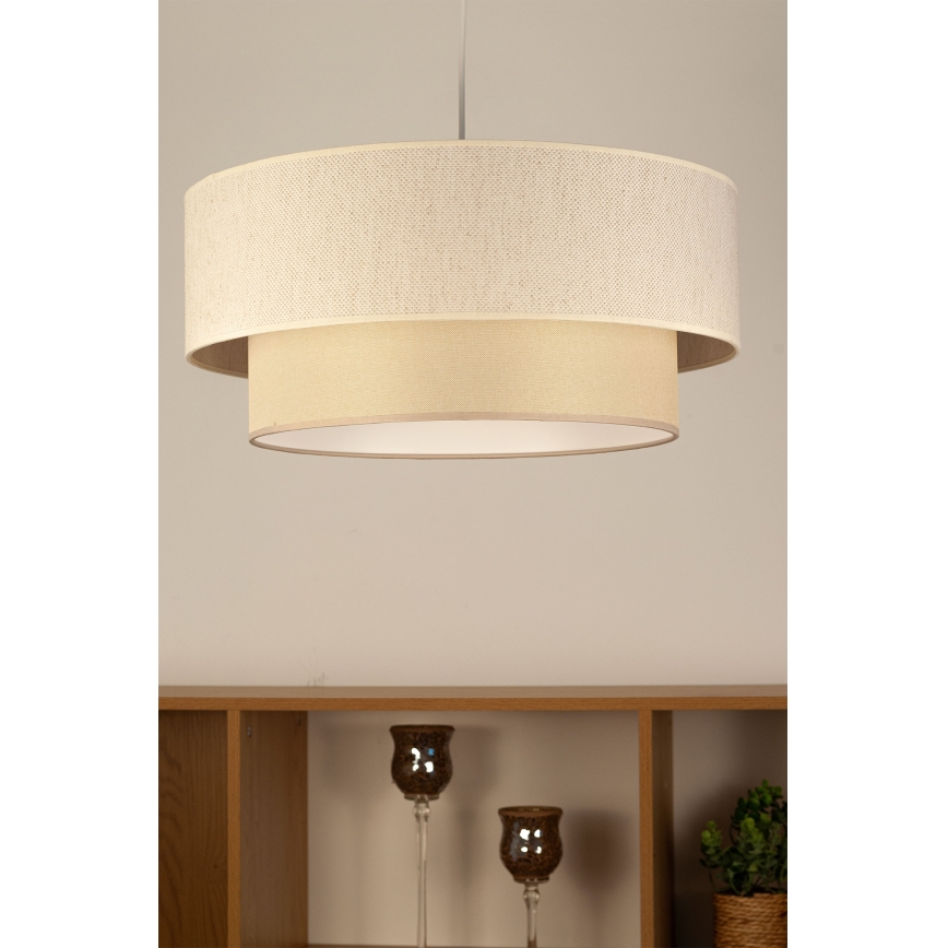 Κρεμαστό φωτιστικό με καλώδιο NATIA 1xE27/60W/230V, Ø 45 cm, εκρού