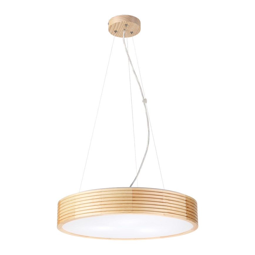 Κρεμαστό φωτιστικό με καλώδιο NATURAL MODERN 3xE27/15W/230V, διάμ. 47,5 εκ., από πεύκο