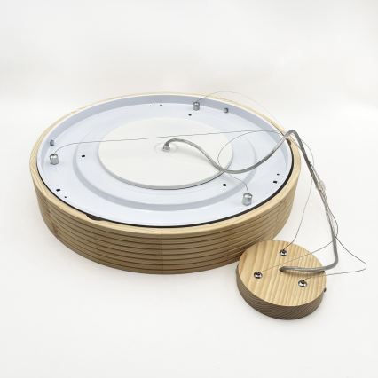 Κρεμαστό φωτιστικό με καλώδιο NATURAL MODERN 3xE27/15W/230V, διάμ. 47,5 εκ., από πεύκο