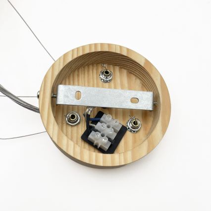 Κρεμαστό φωτιστικό με καλώδιο NATURAL MODERN 3xE27/15W/230V, διάμ. 47,5 εκ., από πεύκο