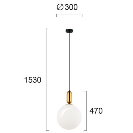 Κρεμαστό φωτιστικό με καλώδιο NEPTUNE 1xE27/40W/230V χρυσό