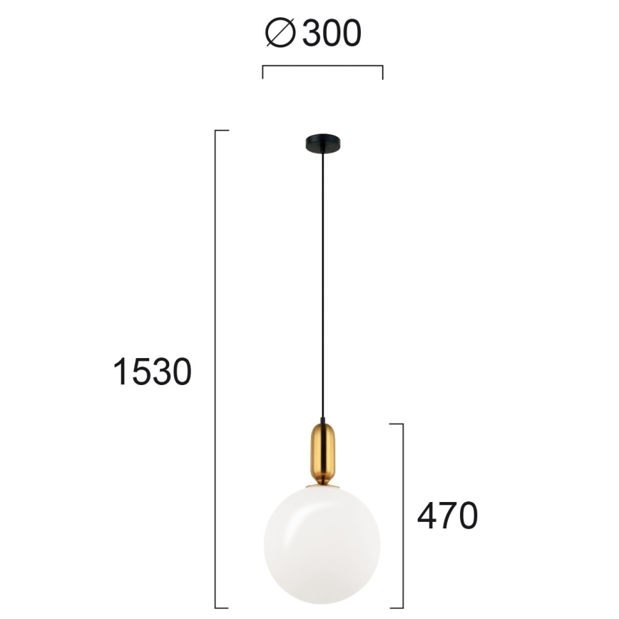 Κρεμαστό φωτιστικό με καλώδιο NEPTUNE 1xE27/40W/230V χρυσό