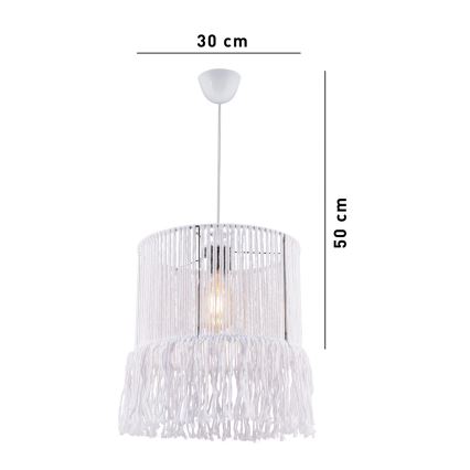 Κρεμαστό φωτιστικό με καλώδιο NESS MACRAME 1xE27/40W/230V λευκό