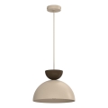 Κρεμαστό φωτιστικό με καλώδιο NEVIS 1xE27/15W/230V Ø 29 cm μπεζ