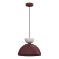 Κρεμαστό φωτιστικό με καλώδιο NEVIS 1xE27/15W/230V Ø 29 cm μπορντό
