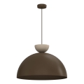 Κρεμαστό φωτιστικό με καλώδιο NEVIS 1xE27/15W/230V Ø 50 cm καφέ