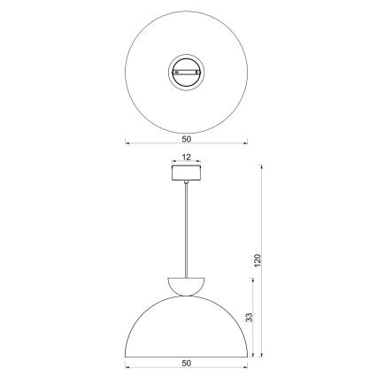 Κρεμαστό φωτιστικό με καλώδιο NEVIS 1xE27/15W/230V Ø 50 cm καφέ