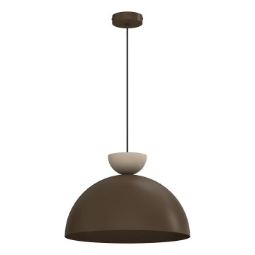 Κρεμαστό φωτιστικό με καλώδιο NEVIS 1xE27/15W/230V, διάμετρος 38 cm, καφέ