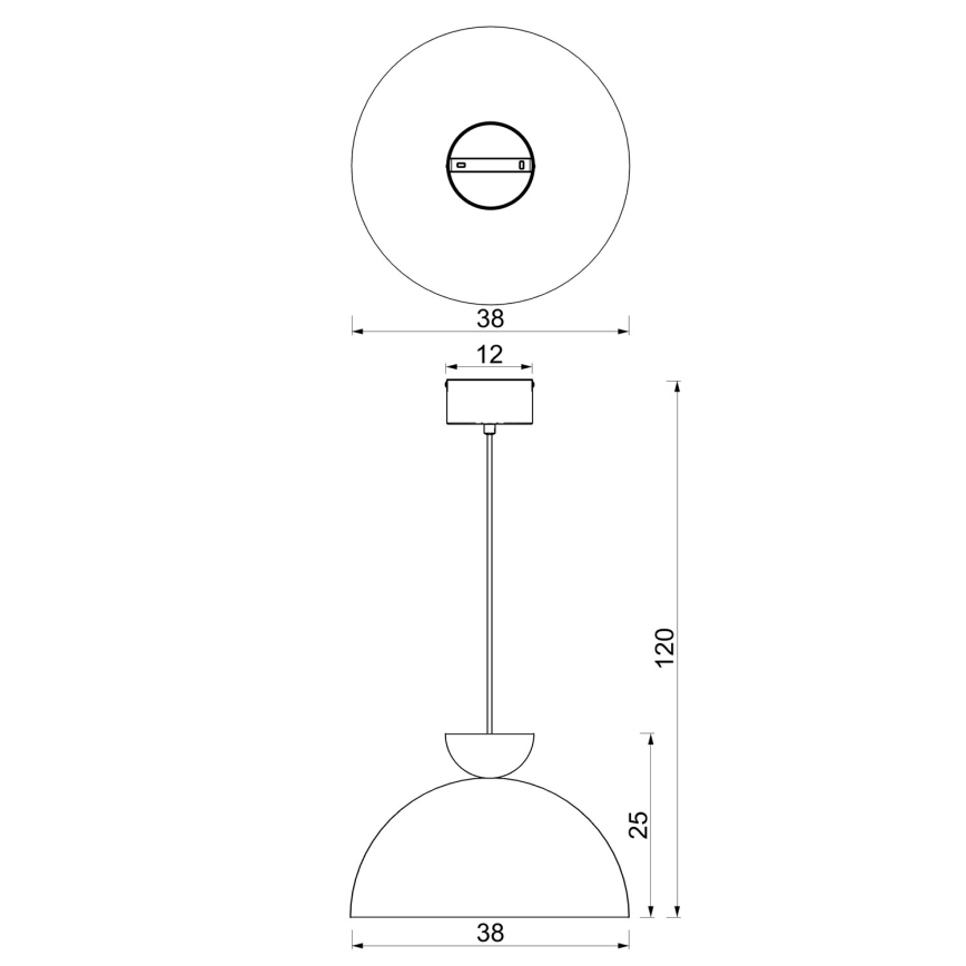 Κρεμαστό φωτιστικό με καλώδιο NEVIS 1xE27/15W/230V, διάμετρος 38 cm, καφέ