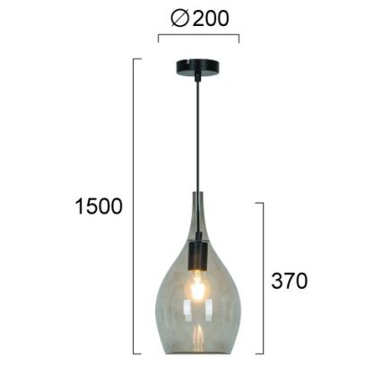 Κρεμαστό φωτιστικό με καλώδιο NEXT 1xE27/40W/230V καπνιστό μαύρο