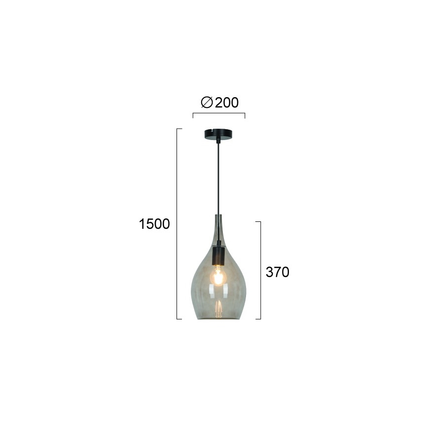 Κρεμαστό φωτιστικό με καλώδιο NEXT 1xE27/40W/230V καπνιστό μαύρο
