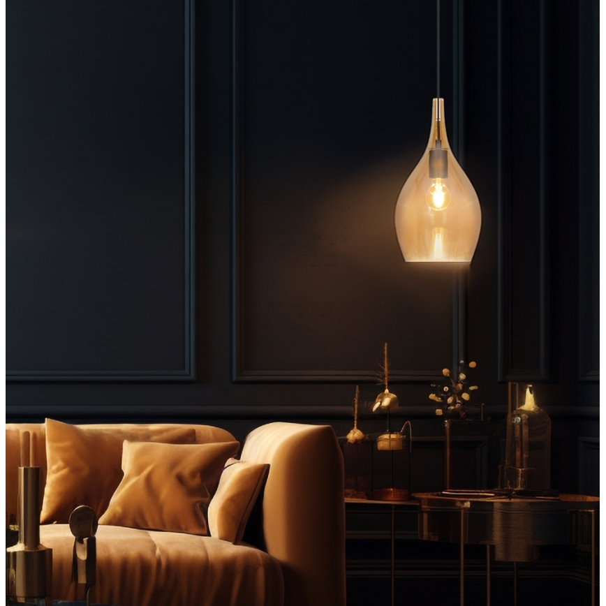 Κρεμαστό φωτιστικό με καλώδιο NEXT 1xE27/40W/230V πορτοκαλί/μαύρο