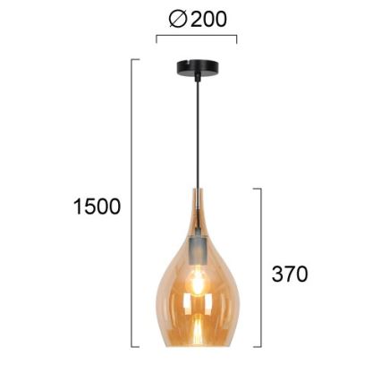 Κρεμαστό φωτιστικό με καλώδιο NEXT 1xE27/40W/230V πορτοκαλί/μαύρο