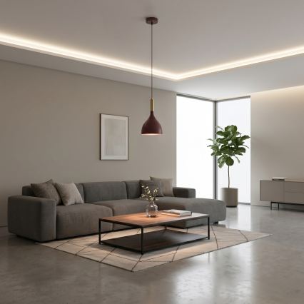 Κρεμαστό φωτιστικό με καλώδιο NOAK 1xE27/15W/230V βουργουνδί