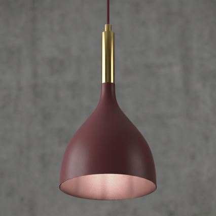 Κρεμαστό φωτιστικό με καλώδιο NOAK 1xE27/15W/230V βουργουνδί