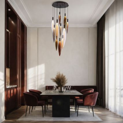 Κρεμαστό φωτιστικό με καλώδιο NORDIC 11xG9/5W/230V μαύρο