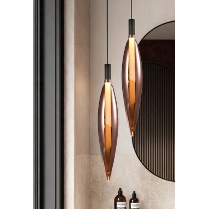 Κρεμαστό φωτιστικό με καλώδιο NORDIC 1xG9/5W/230V μαύρο/χάλκινο