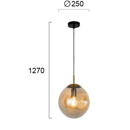 Κρεμαστό φωτιστικό με καλώδιο OSCAR 1xE27/40W/230V καπνιστό μπεζ