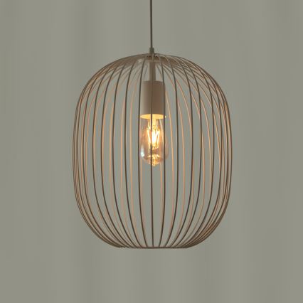Κρεμαστό φωτιστικό με καλώδιο OVELLA 1xE27/15W/230V Ø 34 cm εκρού