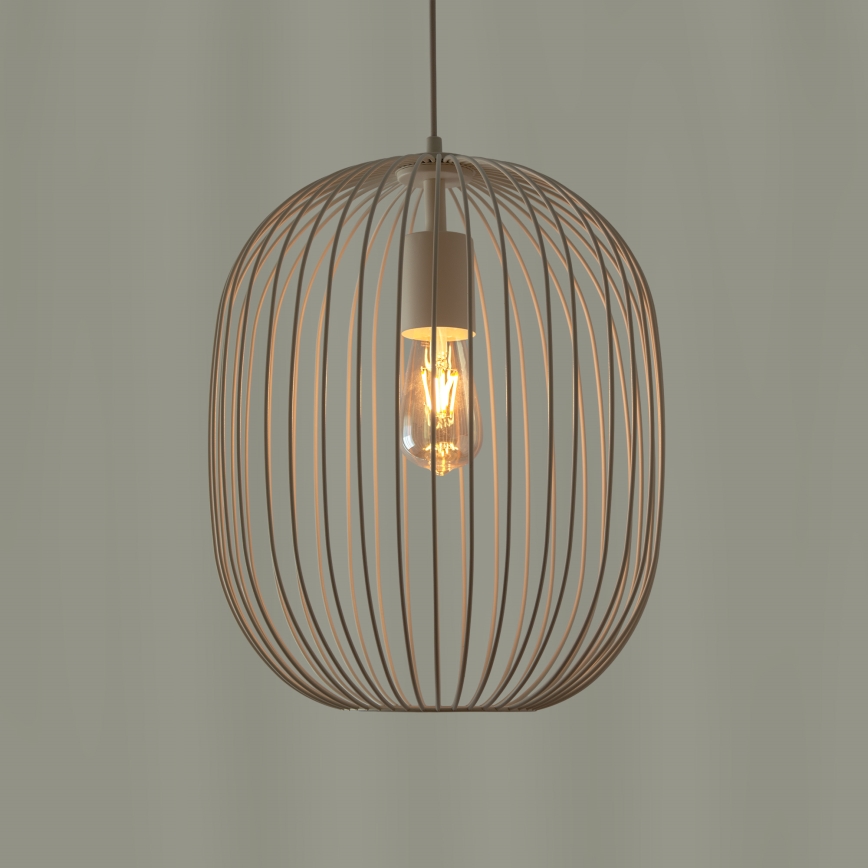 Κρεμαστό φωτιστικό με καλώδιο OVELLA 1xE27/15W/230V Ø 34 cm εκρού