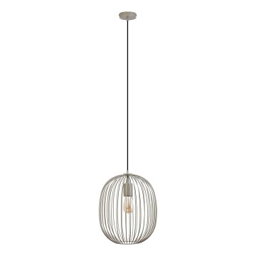 Κρεμαστό φωτιστικό με καλώδιο OVELLA 1xE27/15W/230V Ø 34 cm μπεζ