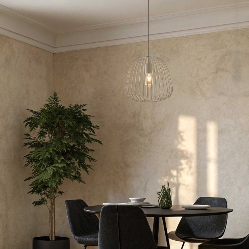 Κρεμαστό φωτιστικό με καλώδιο OVELLA 1xE27/15W/230V Ø 36 cm εκρού
