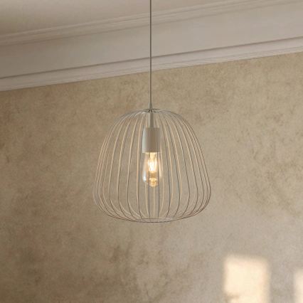 Κρεμαστό φωτιστικό με καλώδιο OVELLA 1xE27/15W/230V Ø 36 cm εκρού