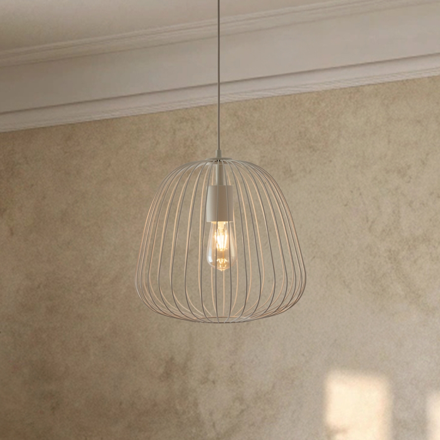 Κρεμαστό φωτιστικό με καλώδιο OVELLA 1xE27/15W/230V Ø 36 cm εκρού