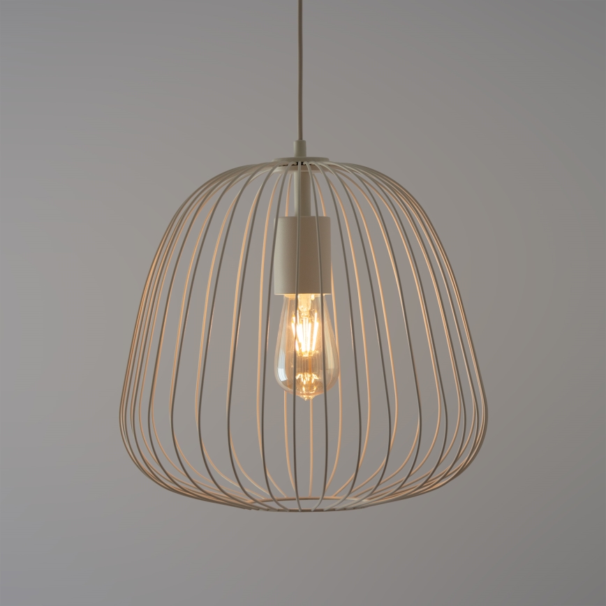 Κρεμαστό φωτιστικό με καλώδιο OVELLA 1xE27/15W/230V Ø 36 cm εκρού