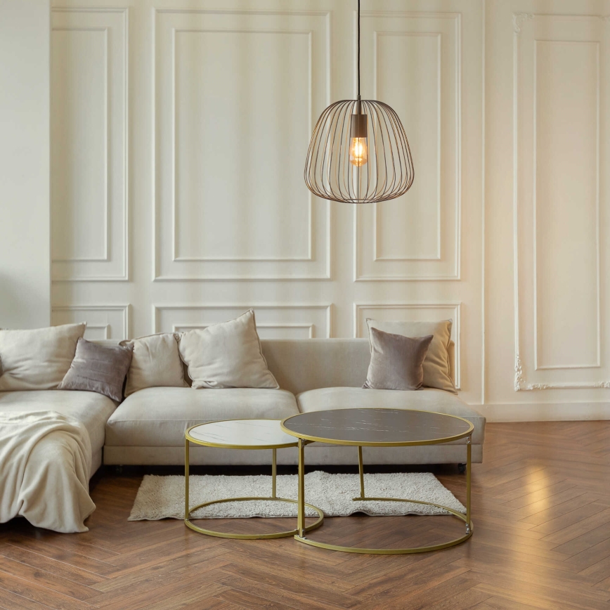 Κρεμαστό φωτιστικό με καλώδιο OVELLA, 1xE27/15W/230V, Ø 36 εκ., γκρι