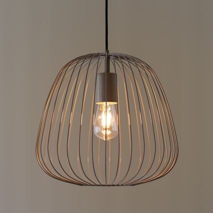 Κρεμαστό φωτιστικό με καλώδιο OVELLA, 1xE27/15W/230V, Ø 36 εκ., γκρι