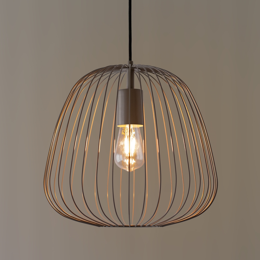 Κρεμαστό φωτιστικό με καλώδιο OVELLA, 1xE27/15W/230V, Ø 36 εκ., γκρι