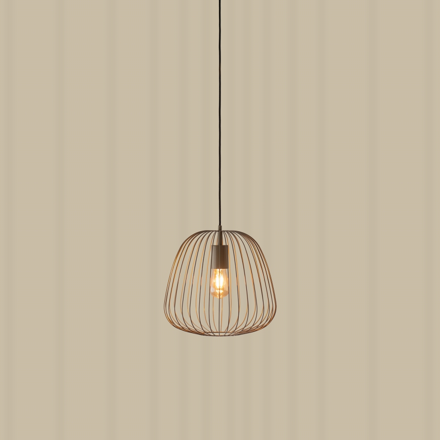 Κρεμαστό φωτιστικό με καλώδιο OVELLA, 1xE27/15W/230V, Ø 36 εκ., γκρι