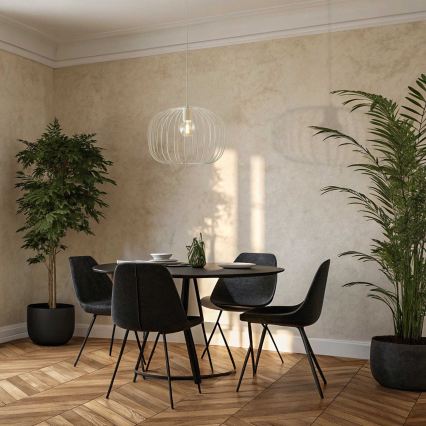 Κρεμαστό φωτιστικό με καλώδιο OVELLA 1xE27/15W/230V Ø 46 εκ., εκρού