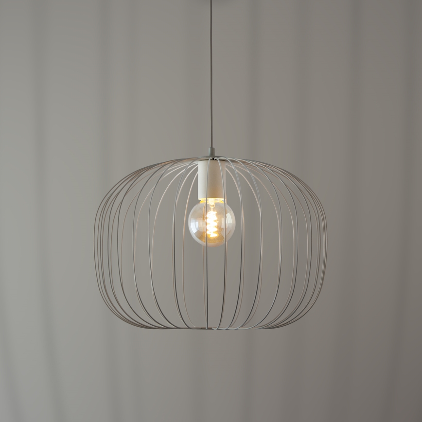 Κρεμαστό φωτιστικό με καλώδιο OVELLA 1xE27/15W/230V Ø 46 εκ., εκρού
