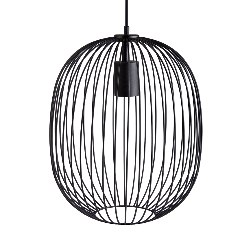 Κρεμαστό φωτιστικό με καλώδιο OVELLA 1xE27/15W/230V, διάμ. 34 cm, μαύρο