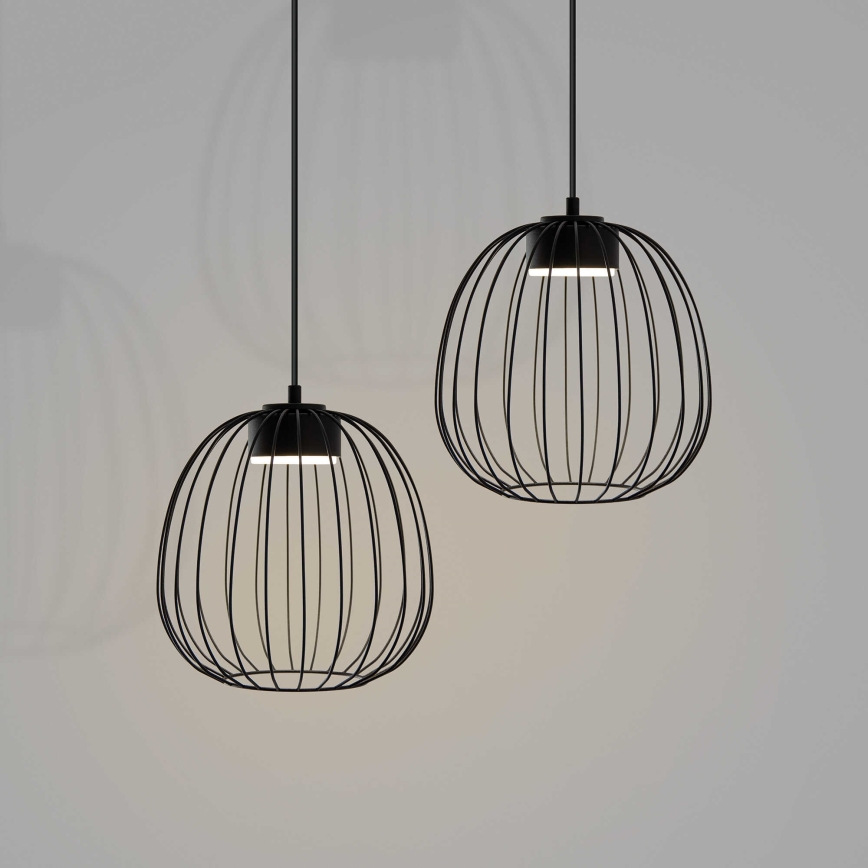 Κρεμαστό φωτιστικό με καλώδιο OVELLA 1xGX53/10W/230V Ø 25 εκ. μαύρο