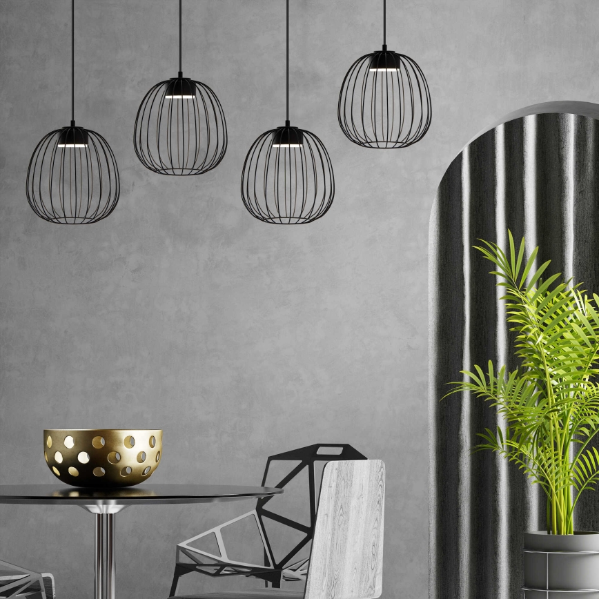 Κρεμαστό φωτιστικό με καλώδιο OVELLA 1xGX53/10W/230V Ø 25 εκ. μαύρο