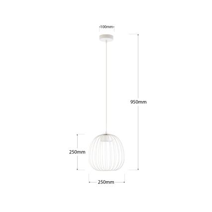 Κρεμαστό φωτιστικό με καλώδιο OVELLA 1xGX53/10W/230V, διάμ. 25 εκ., εκρού