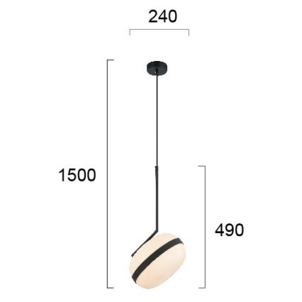 Κρεμαστό φωτιστικό με καλώδιο PALMA 1xE27/40W/230V, μαύρο