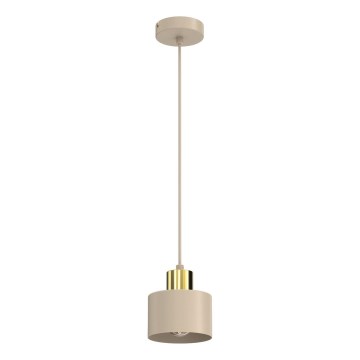 Κρεμαστό φωτιστικό με καλώδιο PARKLA 1xE27/15W/230V μπεζ/χρυσό