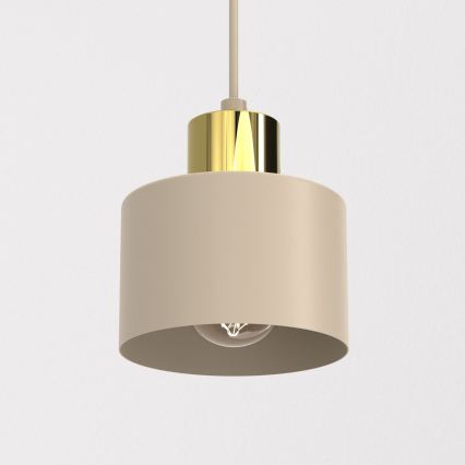 Κρεμαστό φωτιστικό με καλώδιο PARKLA 1xE27/15W/230V μπεζ/χρυσό