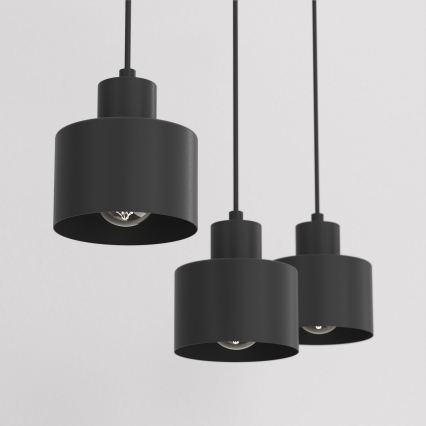 Κρεμαστό φωτιστικό με καλώδιο PARKLA 3xE27/15W/230V, μαύρο