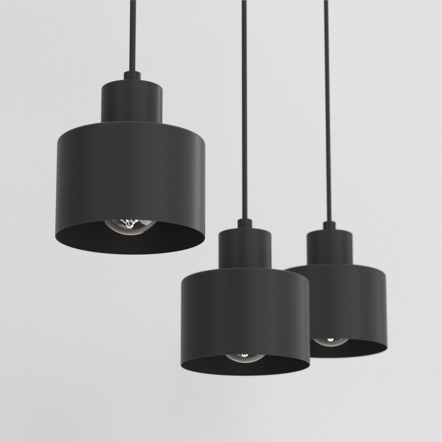 Κρεμαστό φωτιστικό με καλώδιο PARKLA 3xE27/15W/230V, μαύρο
