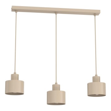 Κρεμαστό φωτιστικό με καλώδιο PARKLA 3xE27/15W/230V μπεζ