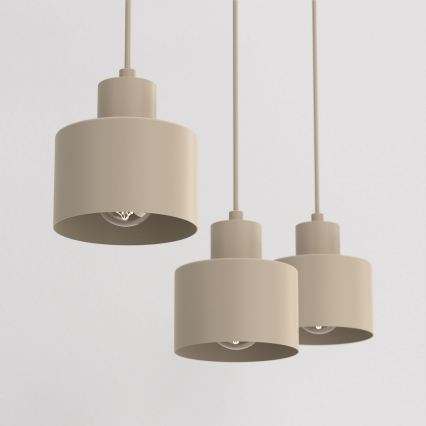 Κρεμαστό φωτιστικό με καλώδιο PARKLA 3xE27/15W/230V μπεζ